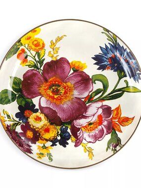 Mackenzie-Childs White Flower Market Abundant Bowl